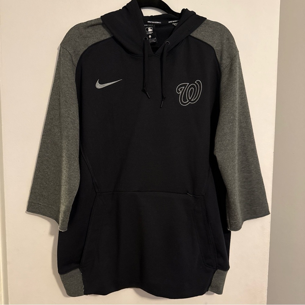 Washington Nationals Black and Gray Polyester Hoodie size Large
